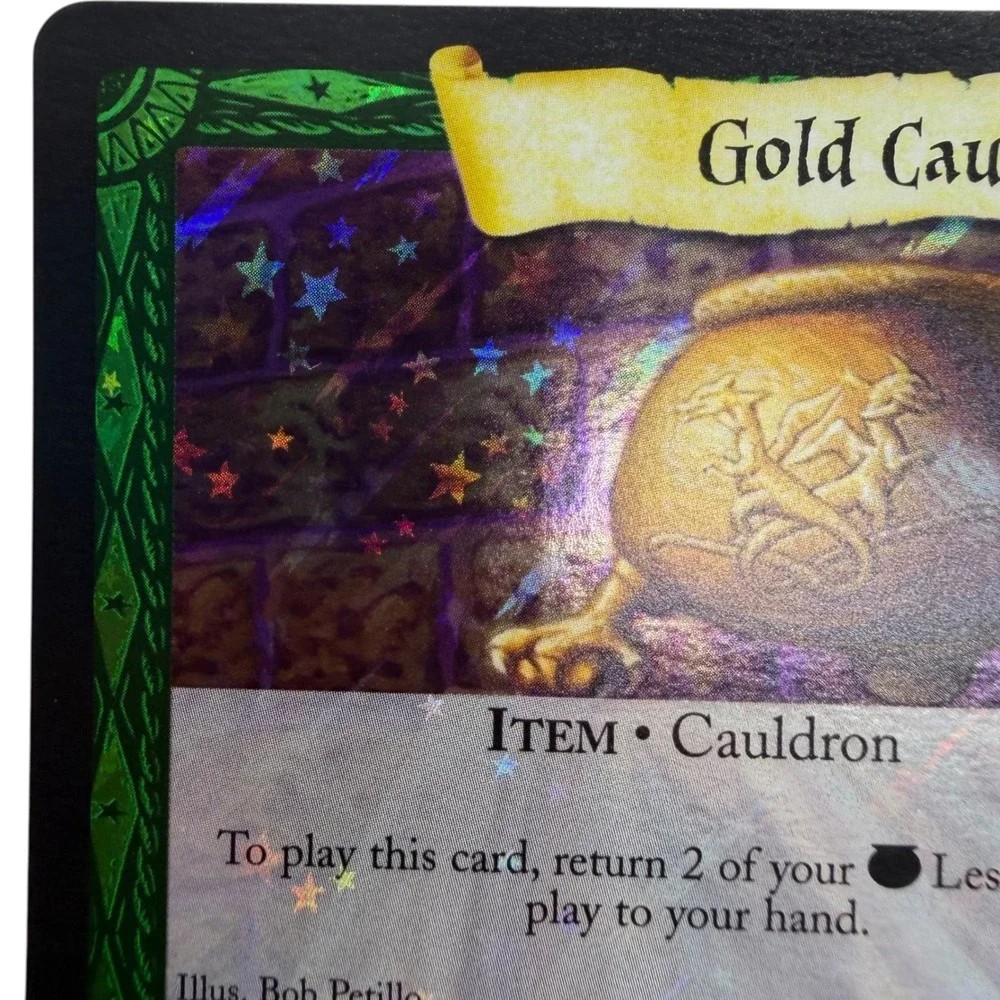 Harry Potter TCG Gold Cauldron 7/80 Quidditch Cup Rare Holofoil Card 2001 Vtg